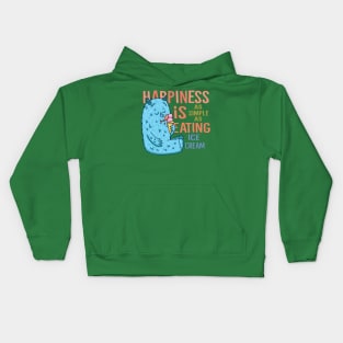 happiness is eating ice cream Kids Hoodie